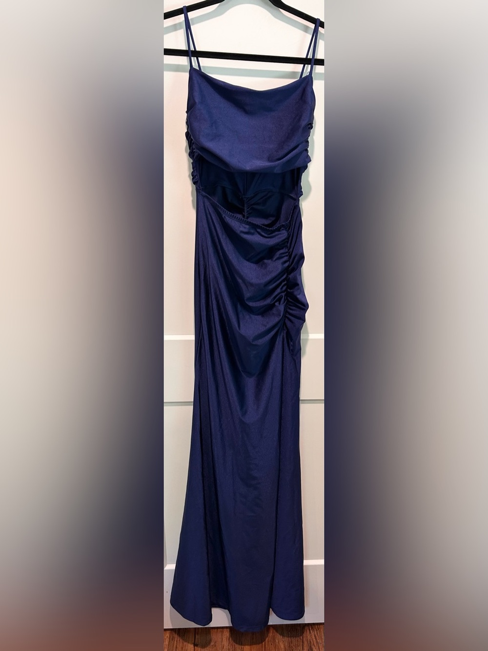 Windsor Cobalt Blue Cutout Ruched Maxi Dress XS Formal Wedding Guest Prom Gown - Picture 2 of 8